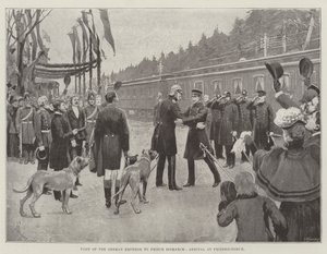 Visit of the German Emperor to Prince Bismarck, Arrival at Friedrichsruh
